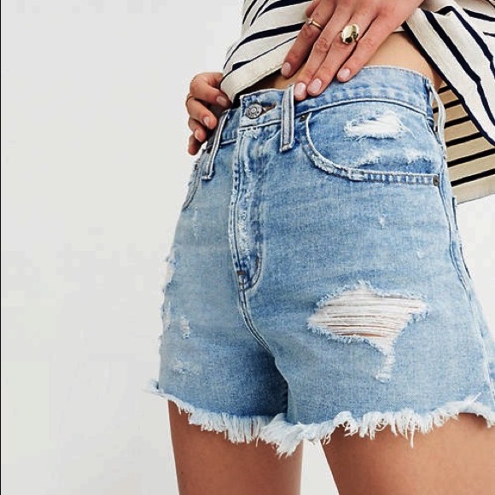 Madewell The Perfect Jean Short Distressed Medium Wash Size 31